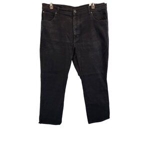 Wrangler Jeans Relaxed Fit Black Straight Leg Cotton Mens Size 40x30